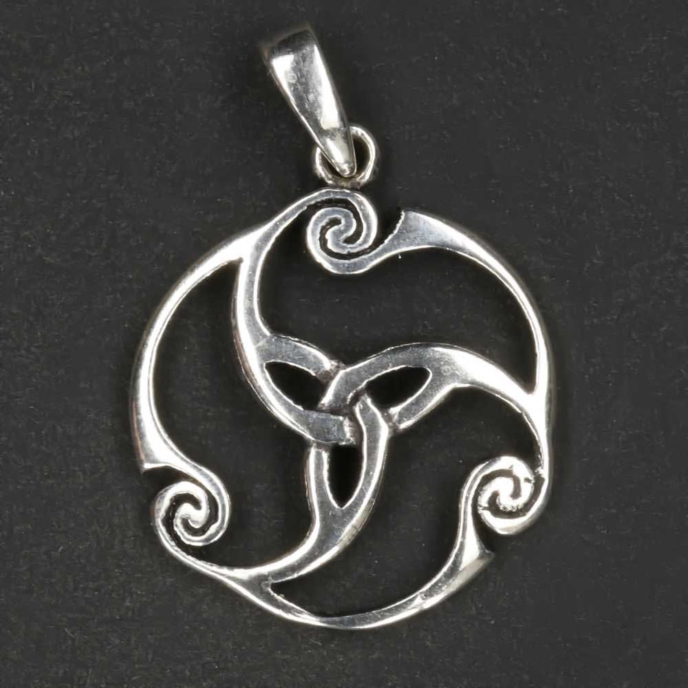 Trinity Spiralen Anhänger 925 Silber keltischer  Silberschmuck 19 mm
