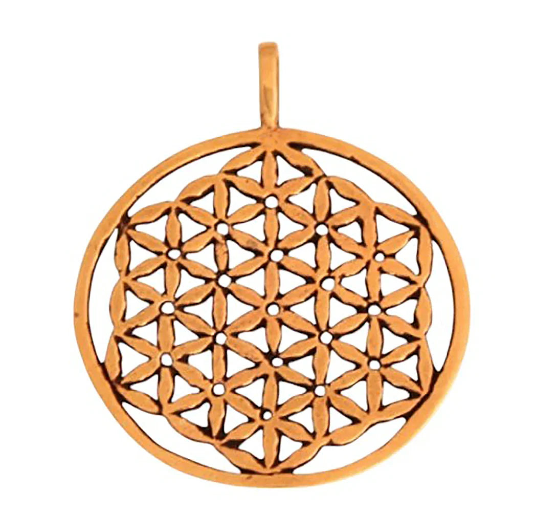 Blume des Lebens  Anhänger Bronze Schmuck Kraft Energie Licht Liebe