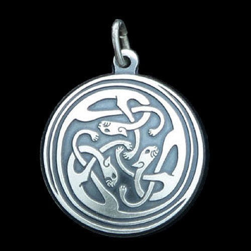 Die Katze Schmuck Anhänger versilbert Keltischer Knoten 25mm