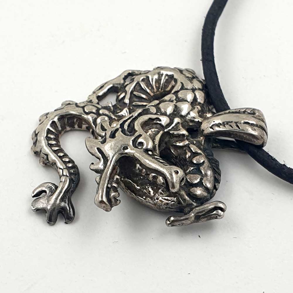 Drache Schmuck Anhänger 925er Silber - Drachen - 30x32mm