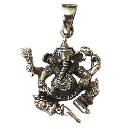 Ganesha Schmuck Anhänger 925er Silber Gott im Hinduismus 24x22mm