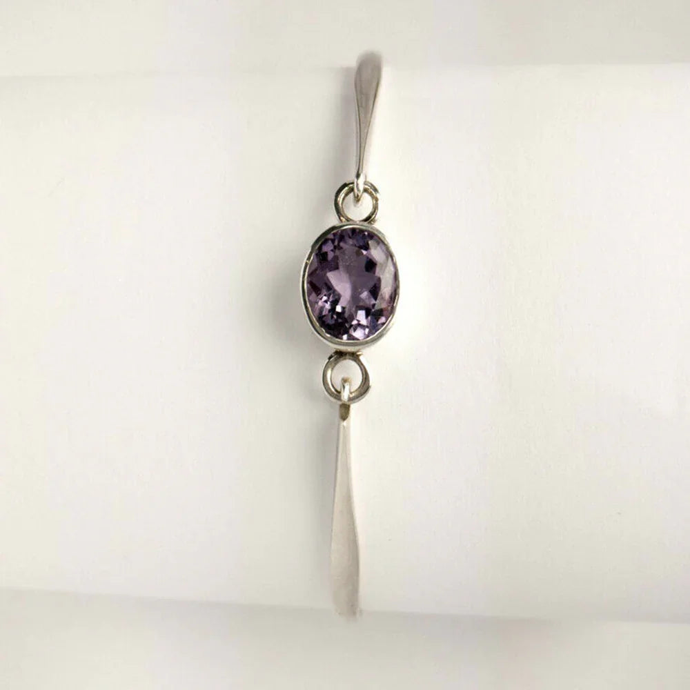 Simplistic, Armreifen mit Stein Amethyst 925-Silber