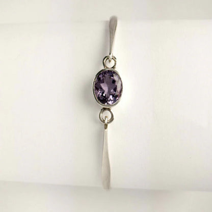 Simplistic, Armreifen mit Stein Amethyst 925-Silber