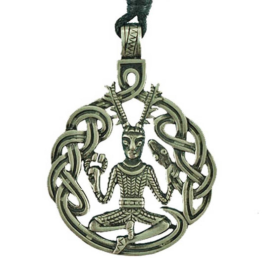 Cernunnos Waldgott Schmuck Anhänger Zinn 37x34mm mit Schnur