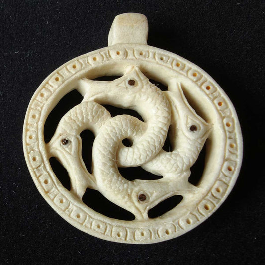 Schlangenamulett Anhänger Schmuck - Schlangen Elchhorn