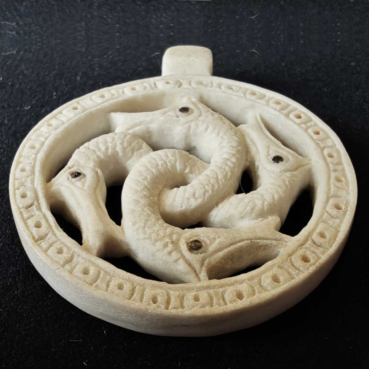 Schlangenamulett Anhänger Schmuck - Schlangen Elchhorn