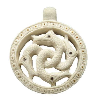 Schlangenamulett Anhänger Schmuck - Schlangen Elchhorn