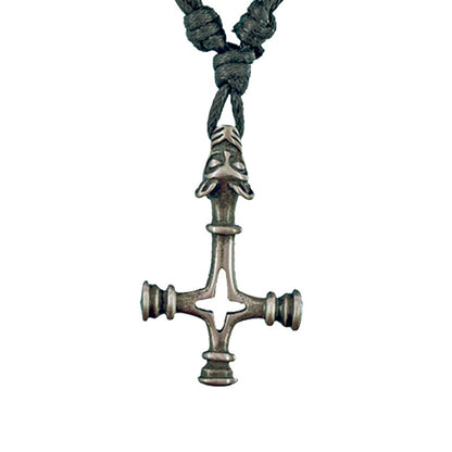 Isländisches Wolkskreuz Anhänger Schmuck Zinn 40x25mm mit Schnur