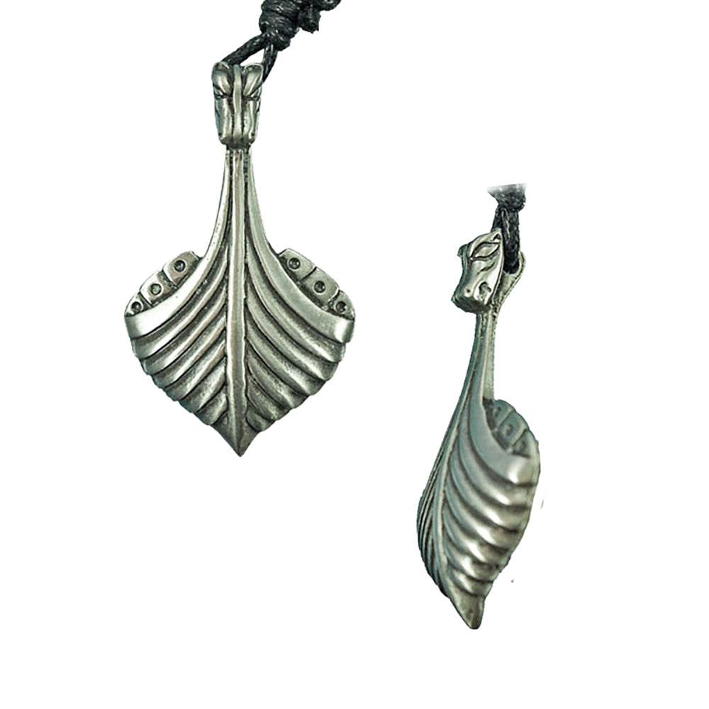 Wikinger Drachenboot Anhänger Schmuck Zinn 50x30mm mit Schnur