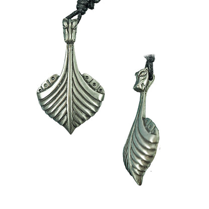 Wikinger Drachenboot Anhänger Schmuck Zinn 50x30mm mit Schnur