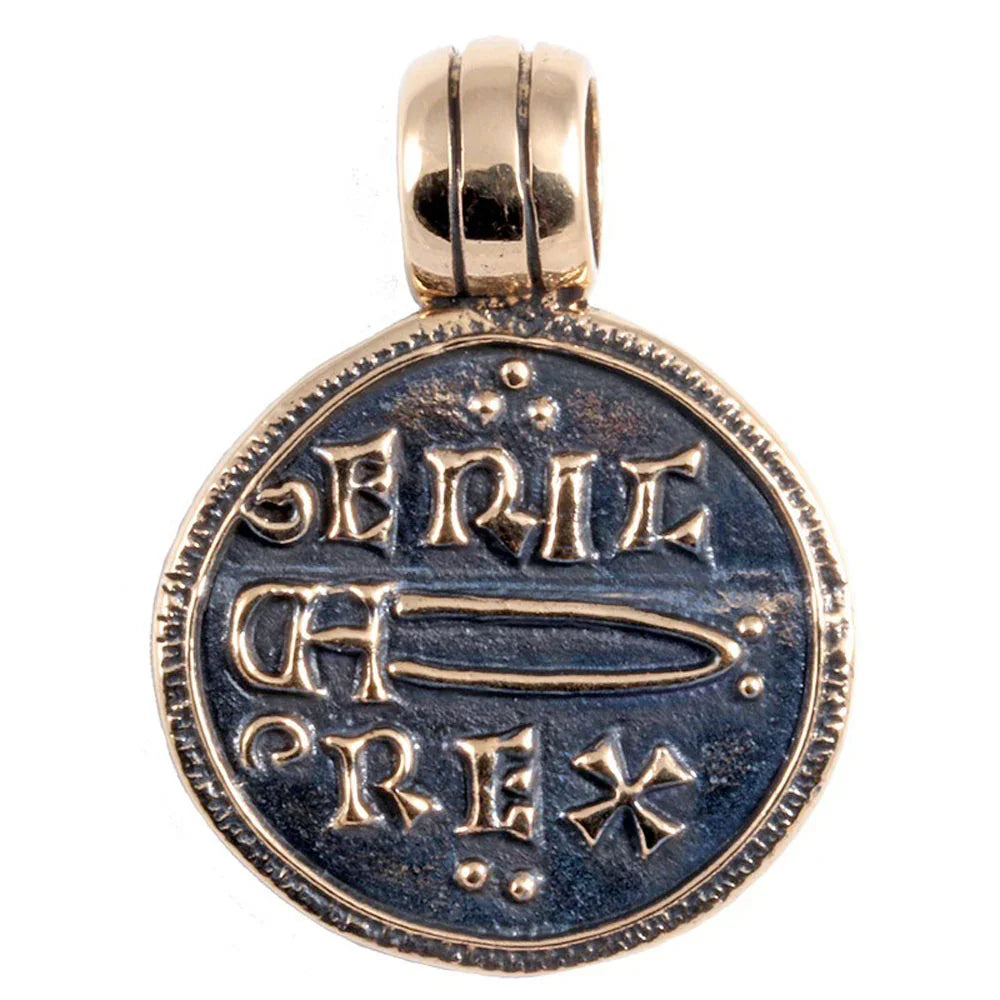 Wikingermünze Erik Blutaxt Bronze Anhänger Schmuck Wikinger Vikings 20 mm