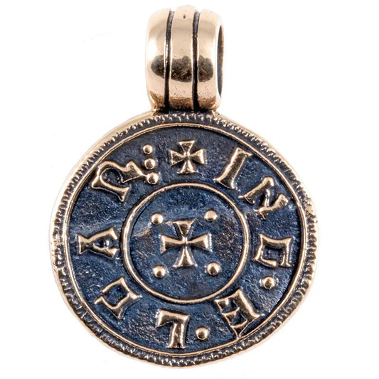 Wikingermünze Erik Blutaxt Bronze Anhänger Schmuck Wikinger Vikings 20 mm