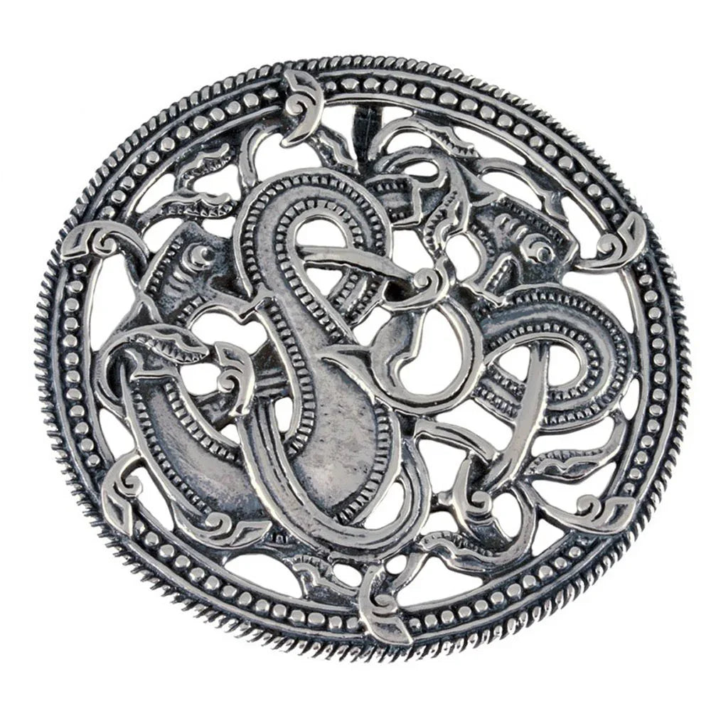 Wikingeranhänger im Jellingstil 925er Silber - Wikinger - 53x53mm