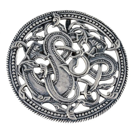 Wikingeranhänger im Jellingstil 925er Silber - Wikinger - 53x53mm