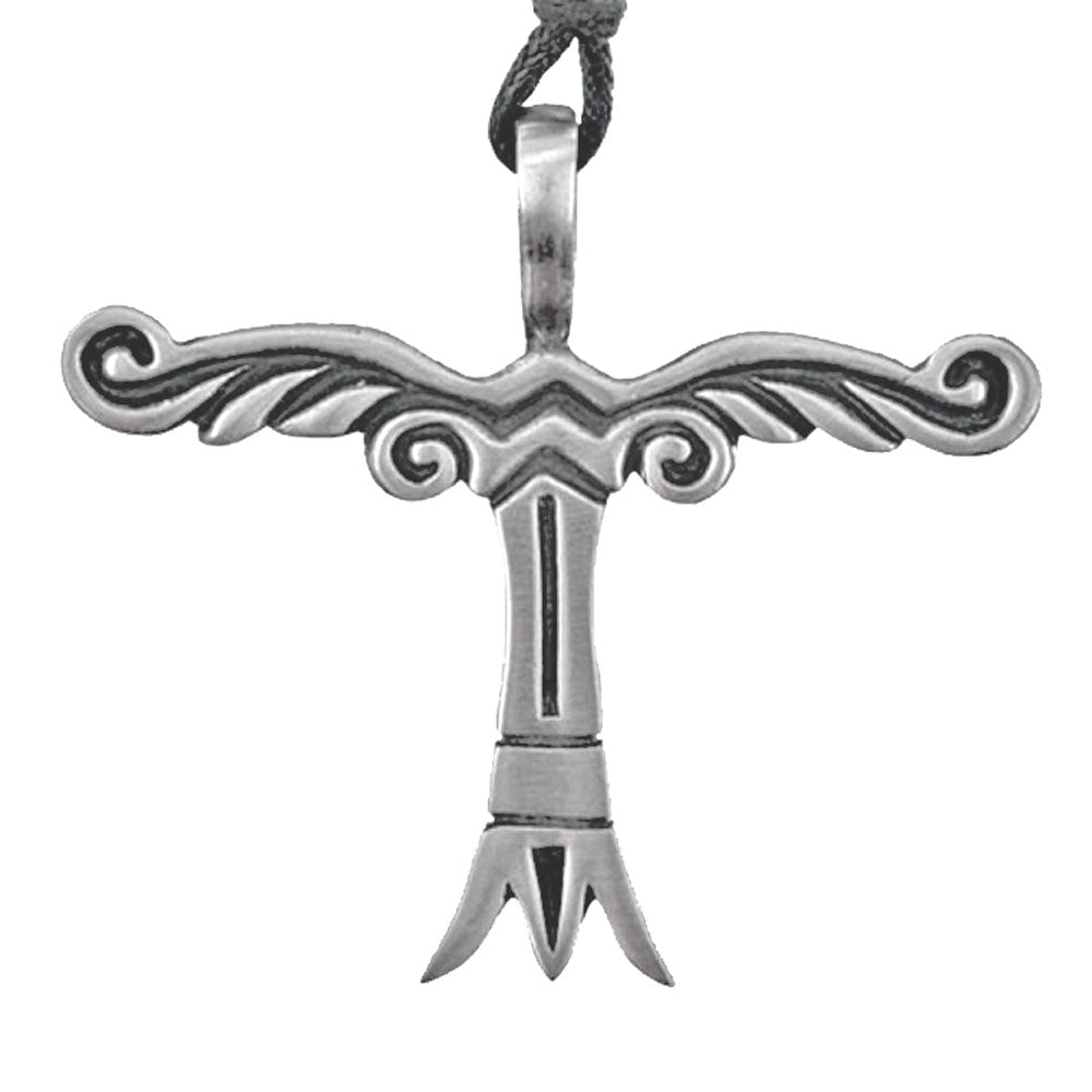 Irminsul-Amulett Schmuck Anhänger groß Zinn mit Stoffband Wikinger