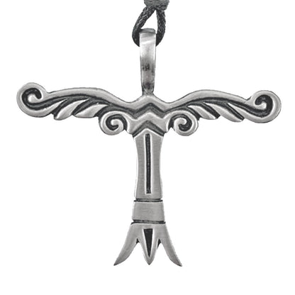 Irminsul-Amulett Schmuck Anhänger groß Zinn mit Stoffband Wikinger