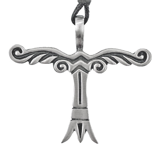 Irminsul-Amulett Schmuck Anhänger groß Zinn mit Stoffband Wikinger