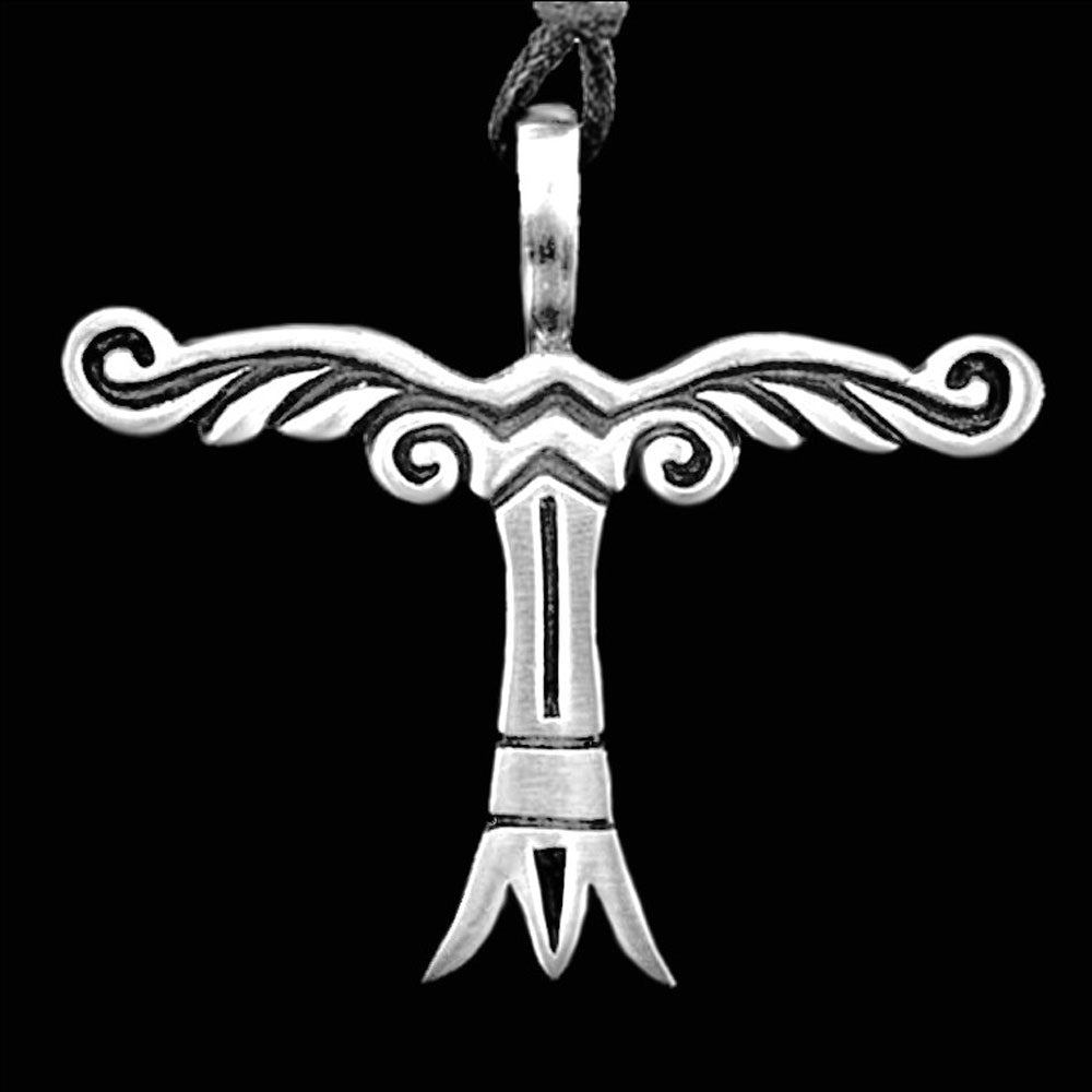 Irminsul-Amulett Schmuck Anhänger groß Zinn mit Stoffband Wikinger
