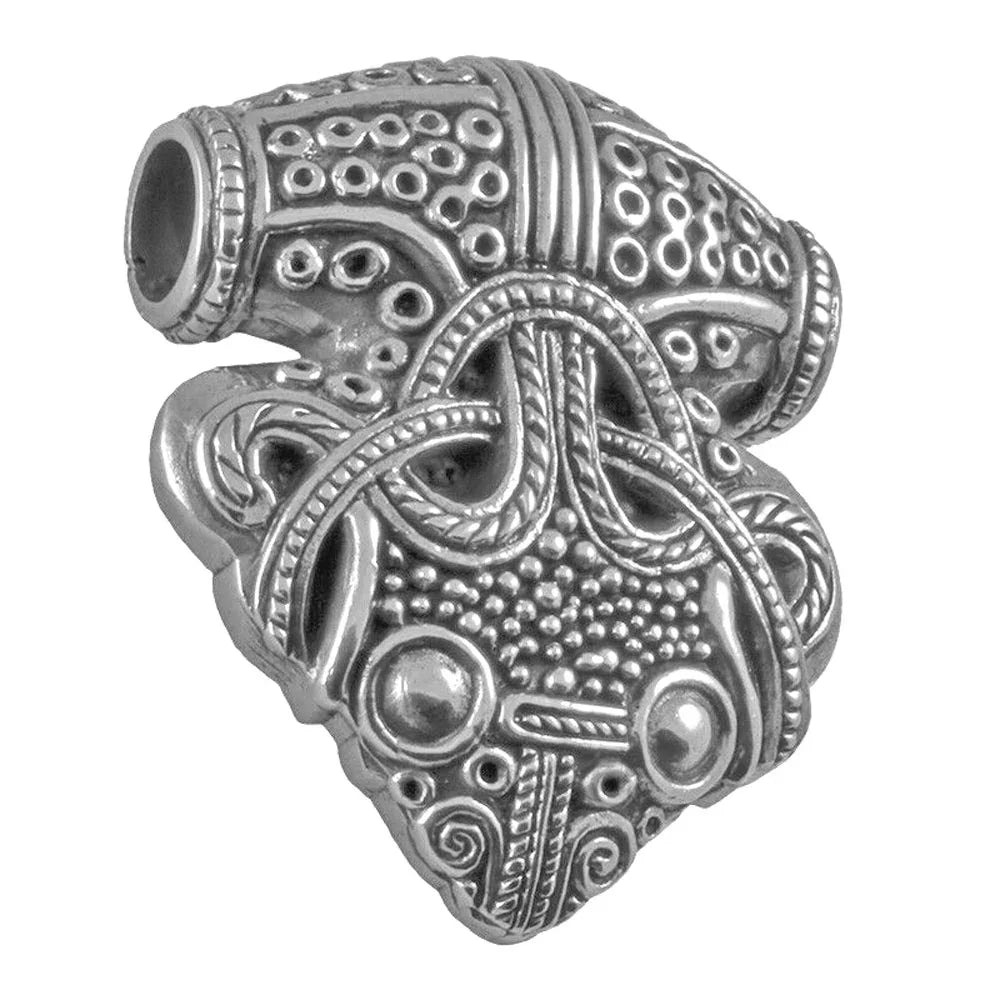 Rabenkopf Amulett Rabe Schmuck Anhänger 925er Silber - Wikinger 2,7 x 3,3 cm
