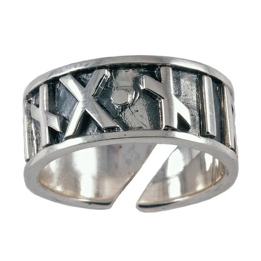 Runenring, verstellbar klein 925er Silber Größe 52-60