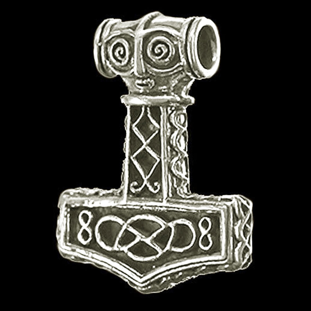 Thors Hammer Schmuck Anhänger 925er Silber - Thorhammer - 34x26mm