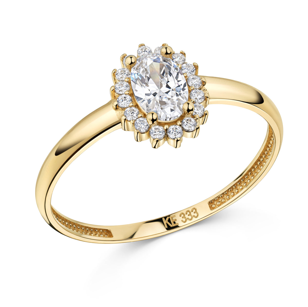 Goldring  Damenring mit Zirkonia Steinen echt 333 - 8 Karat Gelbgold