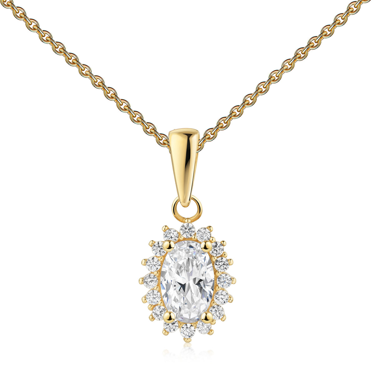 Anhänger Herz Zirkonia  333 Gold  mit vergoldeter Ankerkette 1,1 mm
