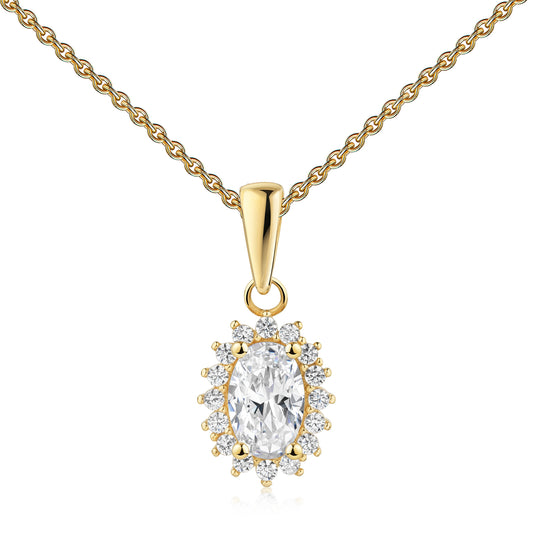 Anhänger Herz Zirkonia  333 Gold  mit vergoldeter Ankerkette 1,1 mm
