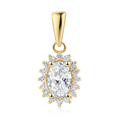 Anhänger Herz Zirkonia  333 Gold  mit vergoldeter Ankerkette 1,1 mm
