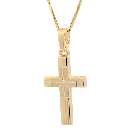 Vergoldete Halskette Kreuz mit Kette 925 Silber vergoldet
