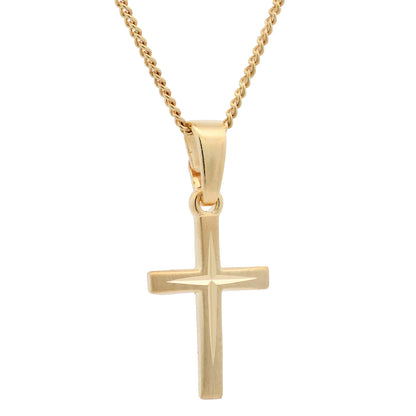 Vergoldete Halskette Kreuz mit Kette 925 Silber vergoldet