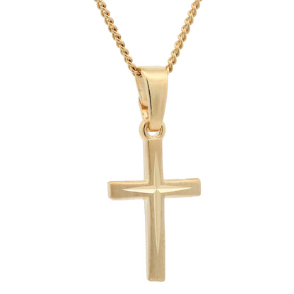 Vergoldete Halskette Kreuz mit Kette 925 Silber vergoldet