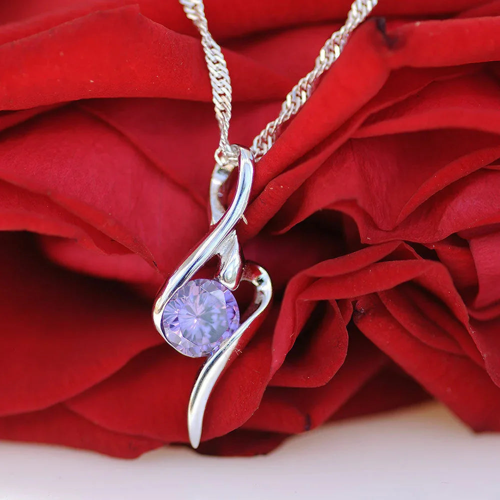 Edler Anhänger Zirkonia Crystal mit Singapurkette 925 Silber mit Singa