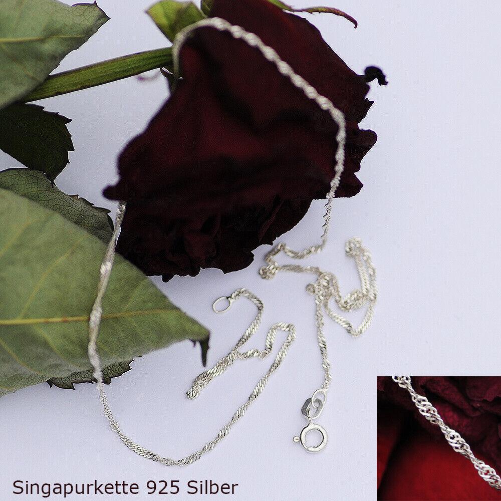 Edler Anhänger Zirkonia Crystal mit Singapurkette 925 Silber mit Singa
