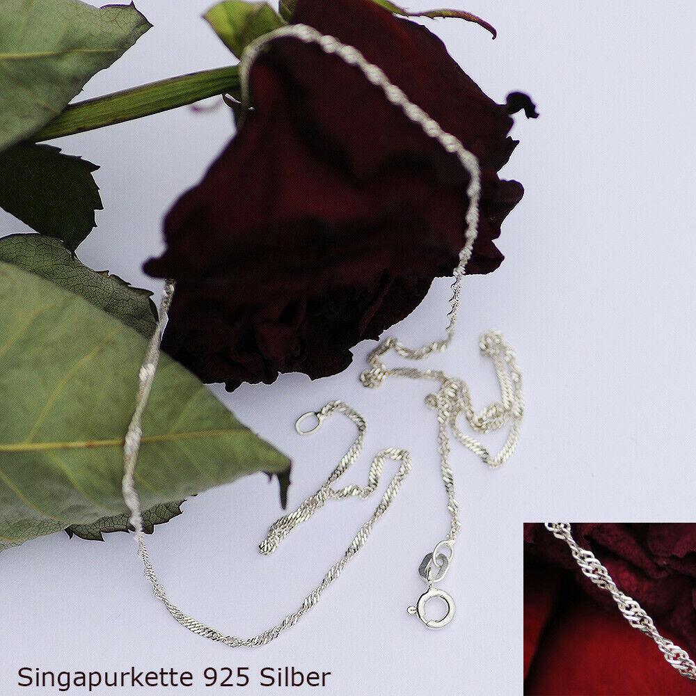 Edle Herzkette Herz Anhänger Zirkonia Crystal mit Singapurkette 925 Si