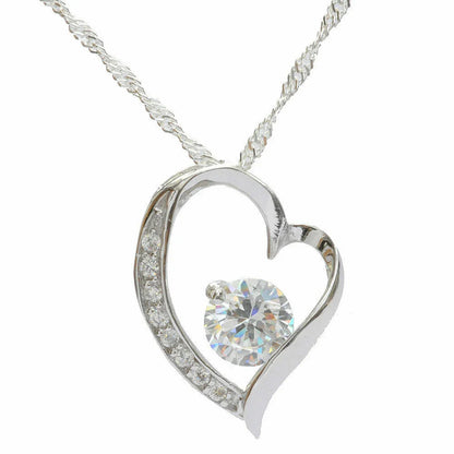 Anhänger Herz mit weißem Zirkonia Crystal mit Singapurkette 925 Silber