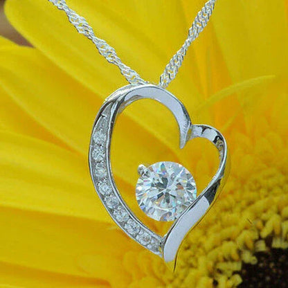Anhänger Herz mit weißem Zirkonia Crystal mit Singapurkette 925 Silber