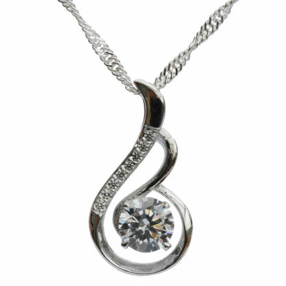 Anhänger mit violettem Zirkonia Crystal mit Singapurkette 925 Silber