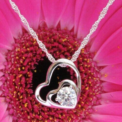 Anhänger Herz Zirkonia Crystal mit Singapurkette 925 Silber