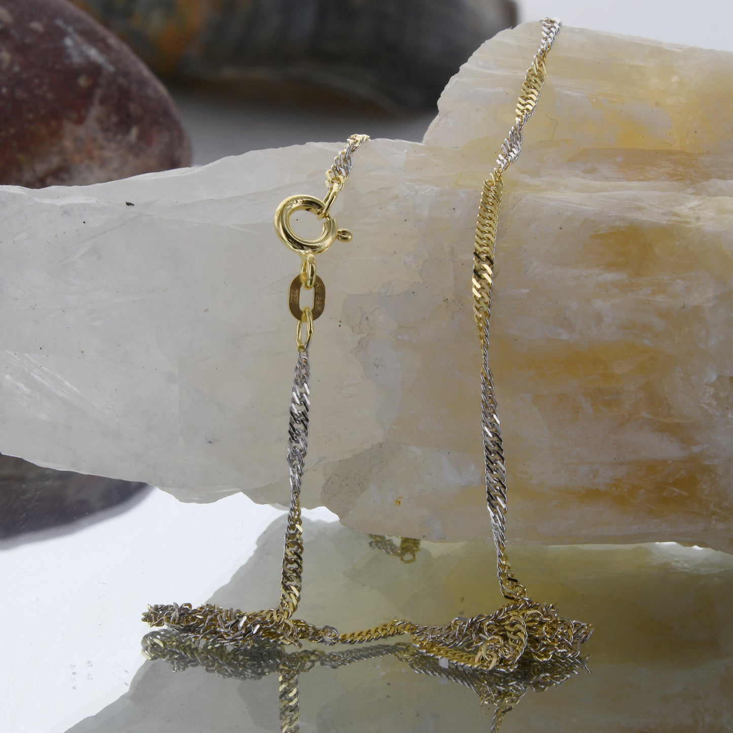 Goldkette Singapurkette Halskette Breite 1,7 mm echt 585-14 Karat Gold