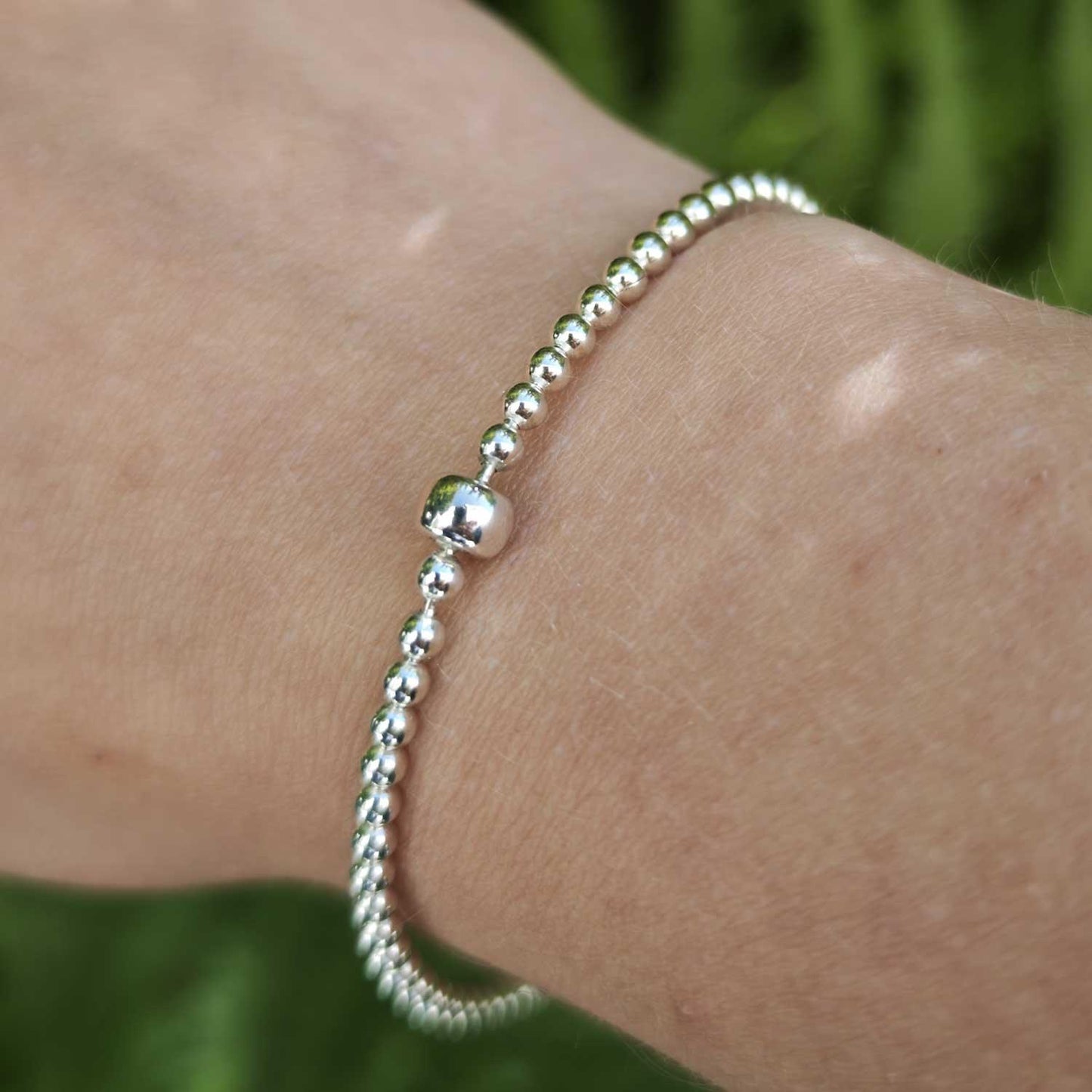 Armband 925er Silber 19cm Kugelkette Armkette