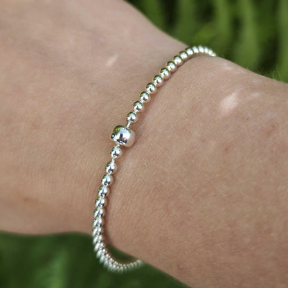 Armband 925er Silber 19cm Kugelkette Armkette