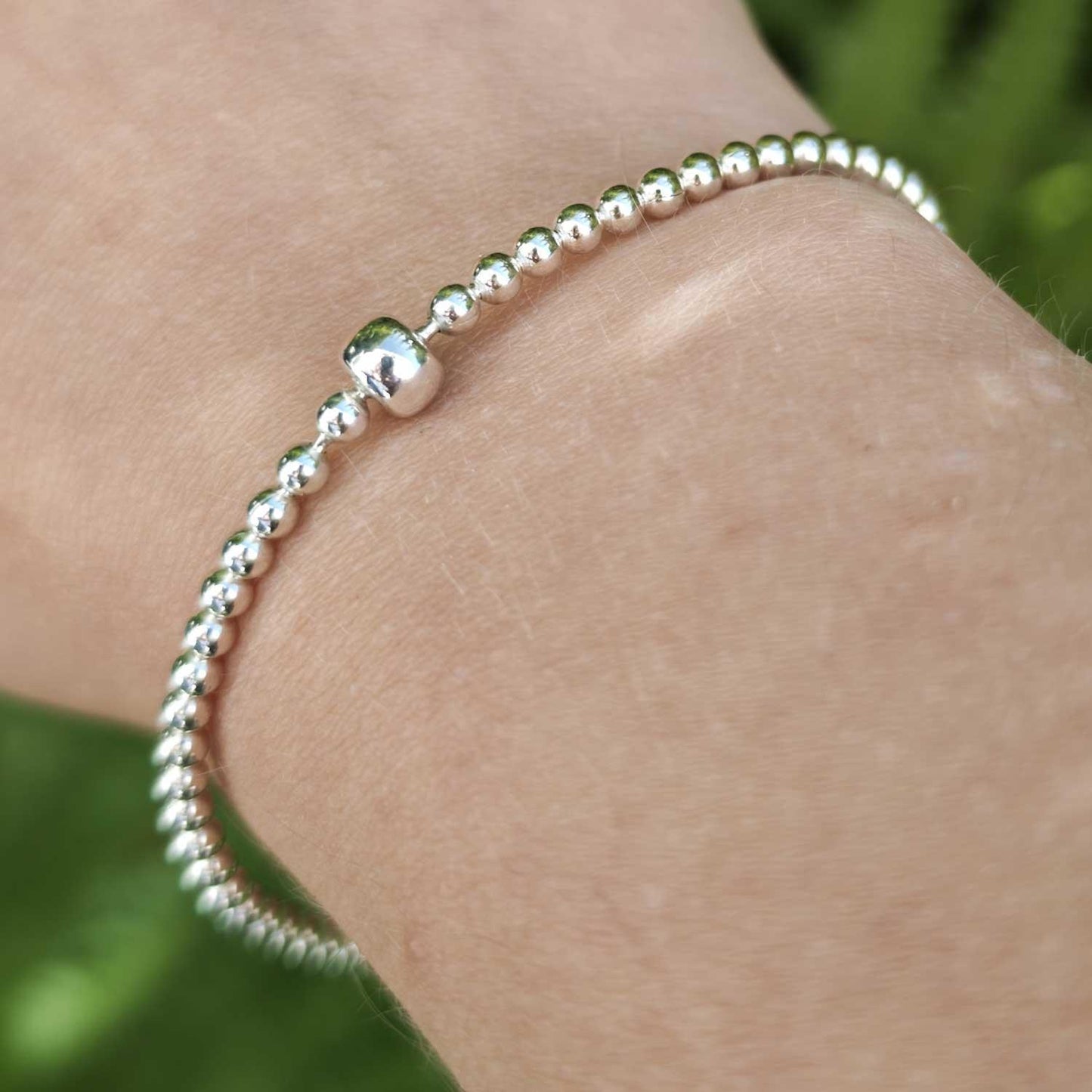 Armband 925er Silber 19cm Kugelkette Armkette