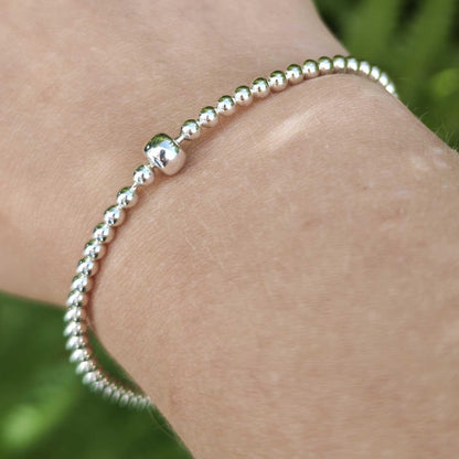 Armband 925er Silber 19cm Kugelkette Armkette