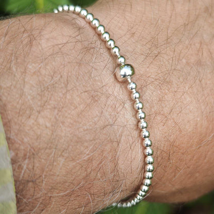 Armband 925er Silber 19cm Kugelkette Armkette
