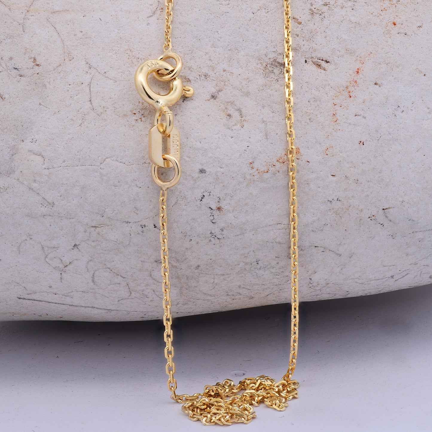 Goldkette Ankerkette diamantiert Halskette 1,0 mm 333-8 Karat Gold