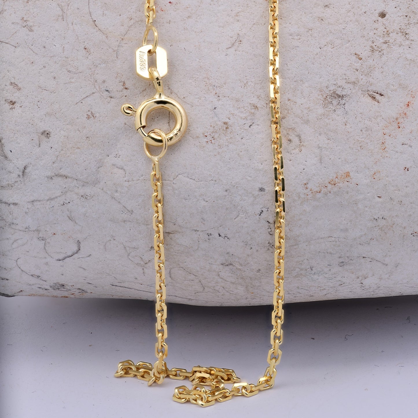 Goldkette Ankerkette diamantiert Halskette 1,6 mm 333-8 Karat Gold