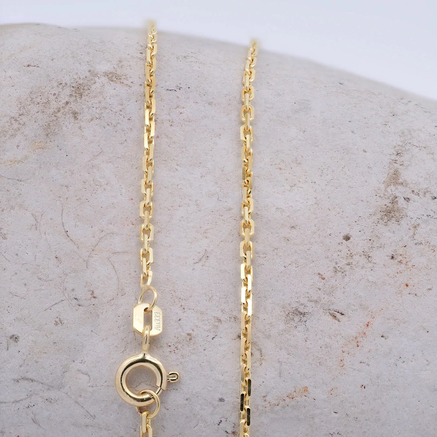 Goldkette Ankerkette diamantiert Halskette 1,8 mm 333-8 Karat Gold