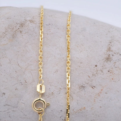 Goldkette Ankerkette diamantiert Halskette 1,8 mm 333-8 Karat Gold