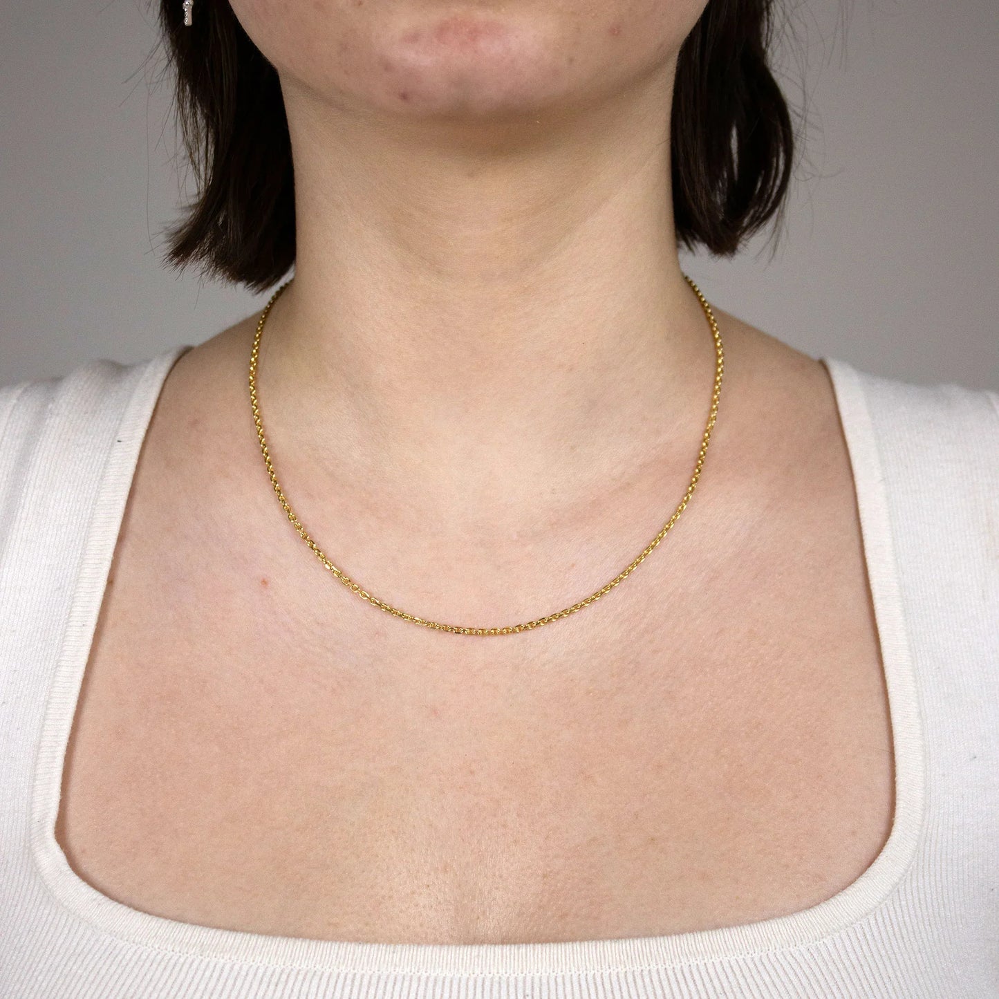 Goldkette Ankerkette diamantiert Halskette 1,8 mm 333-8 Karat Gold